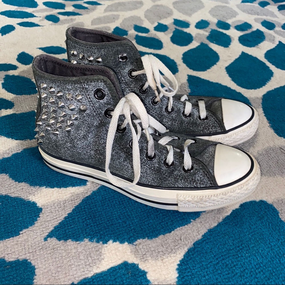 Gray Suede All Star Converse spiked/studded